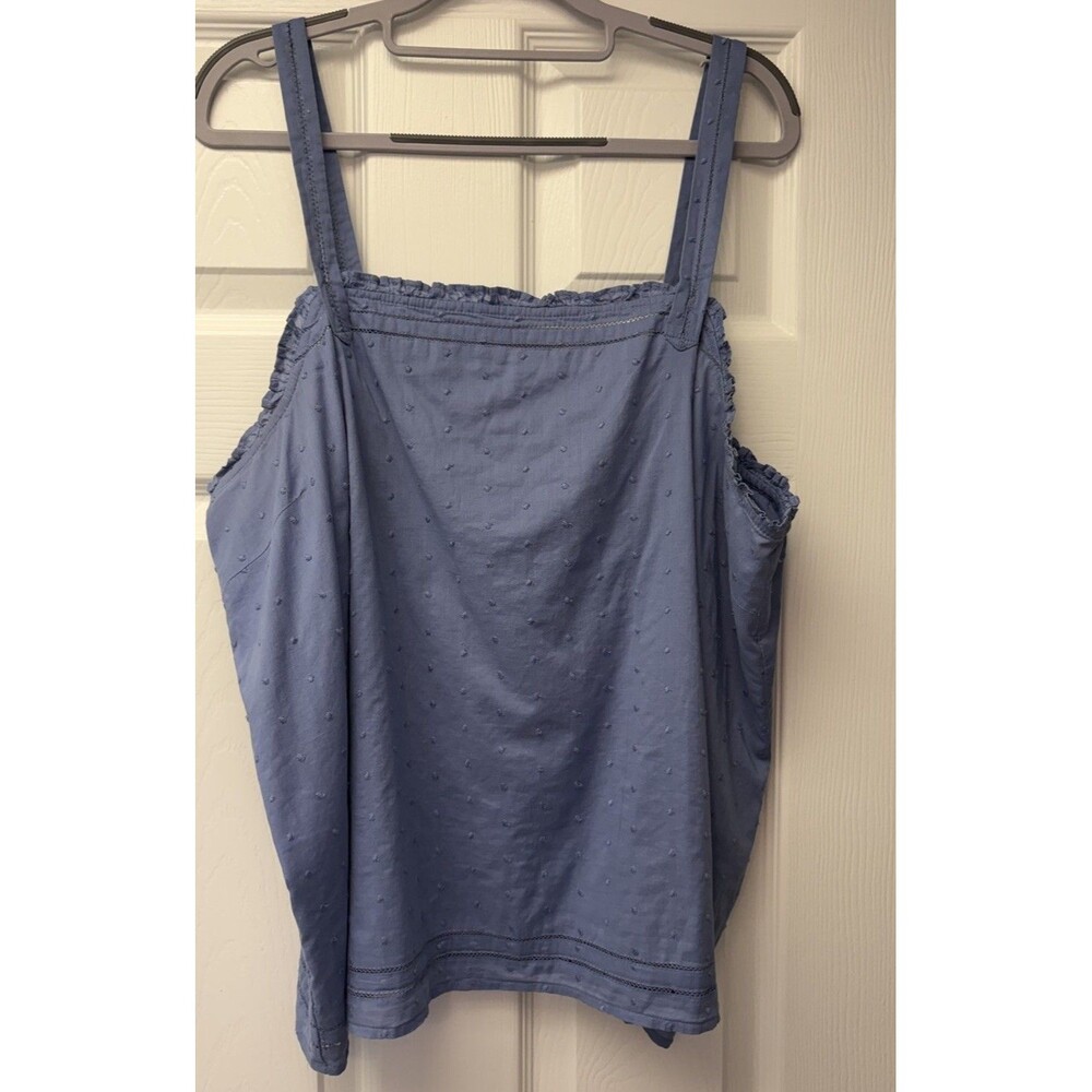 Old Navy periwinkle Blue Tufted Dot Sleeveless Casual Top Blouse XL Excellent